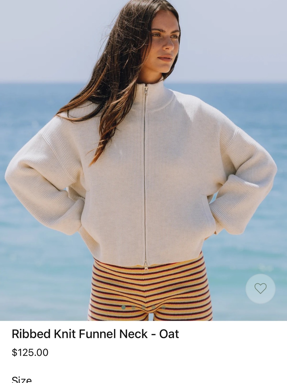 Ribbed Funnel Neck - Oat